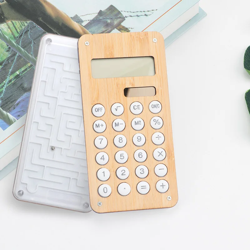 Custom Engraved Wooden Calculator With Maze Toy Personalized Wood Calculator Unique Gift Desktop Decor Powered Calculator