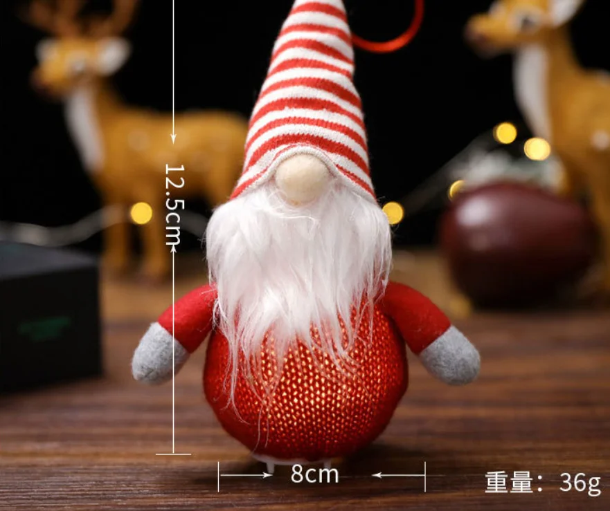 Кукла Санта-Клаус отец Рождество светящиеся игрушки Рудольф безликая кукла