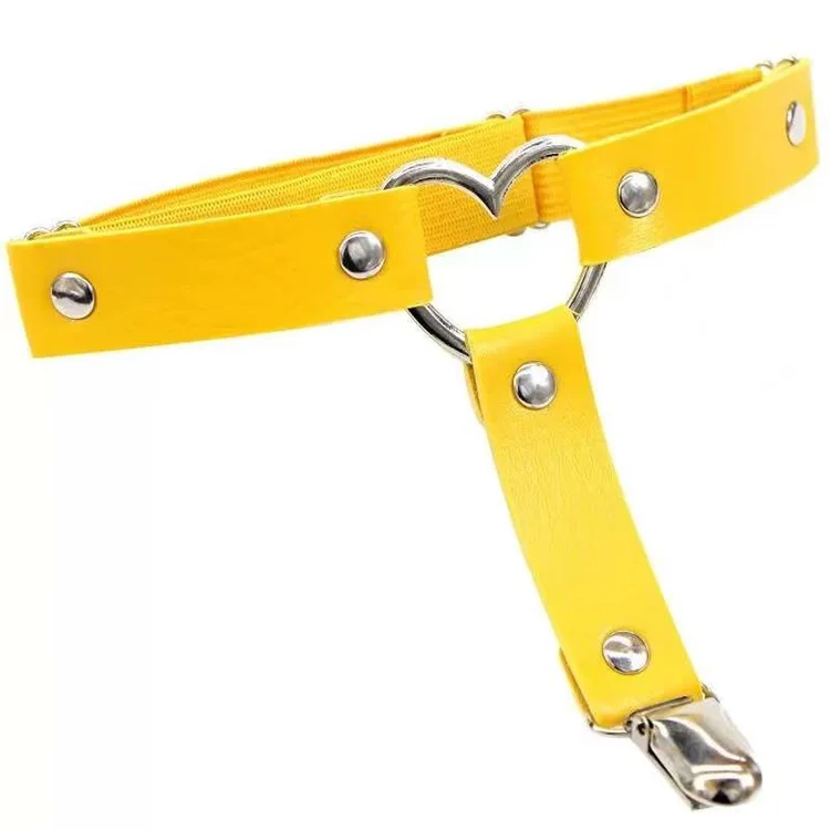 Women's Adjustable Leather Garter Belts  Punk Thigh Harness Set Of 2 Punk  Style Leg Accessory