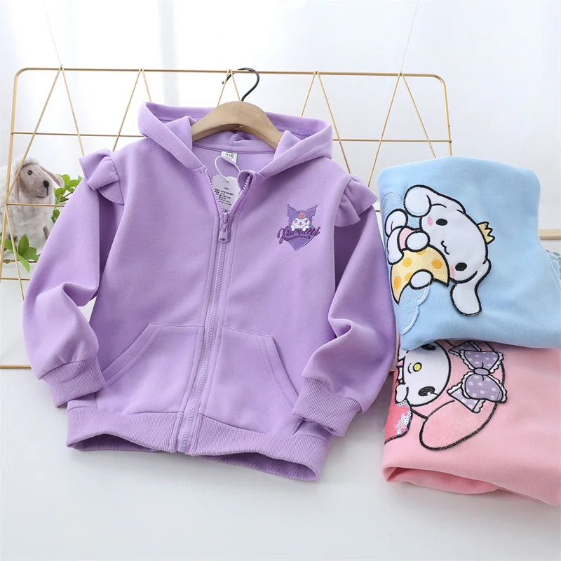 Sanrio Anime Hoodie Kawaii Mymelody Cinnamoroll Kuromi Cartoon Jackets ...