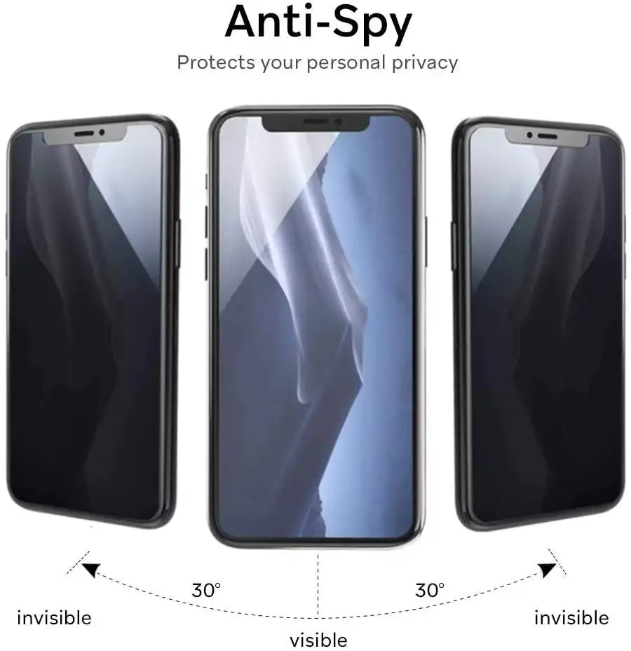 Automatic Dust Free Antispy Screen Protectors Tempered Glass Privacy