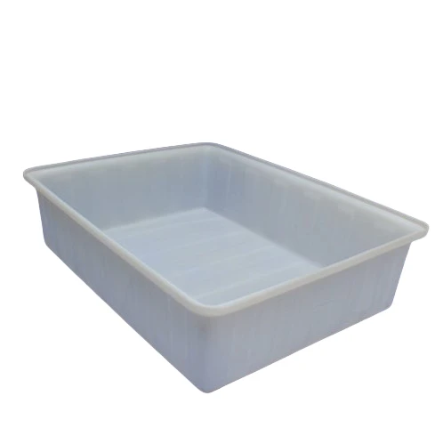 COM-FORT HOUSE Vassoi Di Plastica Rettangolari Bianchi - Set Da 6 Pezzi, Impilabili, Per Frigo E Dispensa