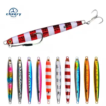 CHEERY 40g Metal Luminous Slow Pitch Fishing Jig Lure Deep Sinking Saltwater Lake Artificial Boat Jigging Lure Hook – Metal Jig – view 2