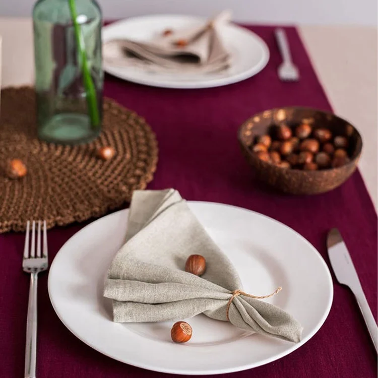 Устойчивые столовые льняные салфетки/свадебные салфетки с каменной нитью для мытья окрашенные
