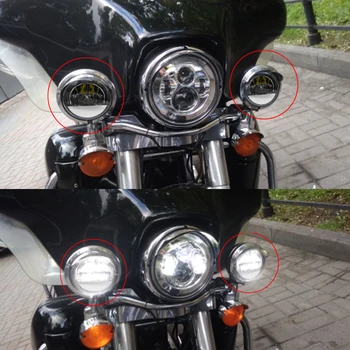 Paire De Feux Antibrouillard 4,5 Pouces Avec Yeux Démon Rouges - Pour Road King, LED, 12V