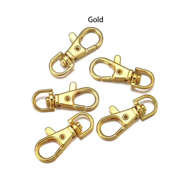 10Pcs/Lot Swivel Lobster Clasp Hooks Keychain Split Key Ring Connector for  Bag Belt Dog Chains DIY Jewelry Making Findings