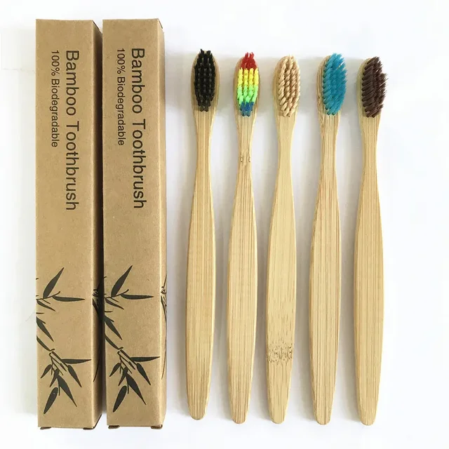 Degradable bamboo toothbrush natural environmental protection hotel supplies set support custom LOGO packaging