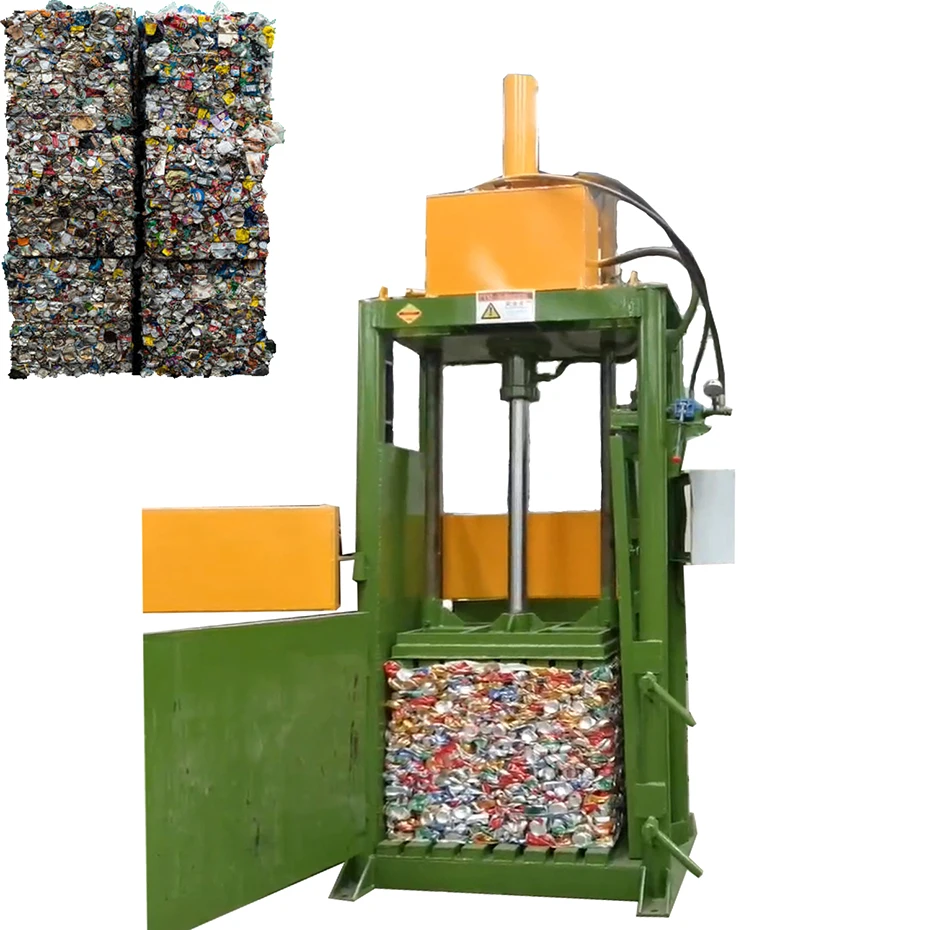 Fully Automatic Baler Hydraulic Paper Press Plastic Bottle Compactor for Home Metal Baler With Hopper