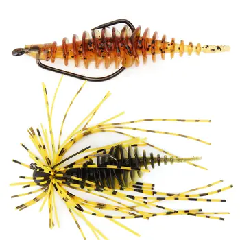 CHEERY 1pc/bag 50mm 1.6g Double Color PVC Soft Worm Bait Artificial Plastic Fishing Lure Saltwater Fish Marlin Lake Bass Catfish – Soft Lure – view 5