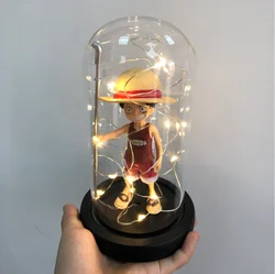 Аниме цельный соломенный головной убор Луффи ПВХ экшн-фигурка Веселая кукла в стеклянном куполе Коллекционная модель игрушка Рождественский подарок