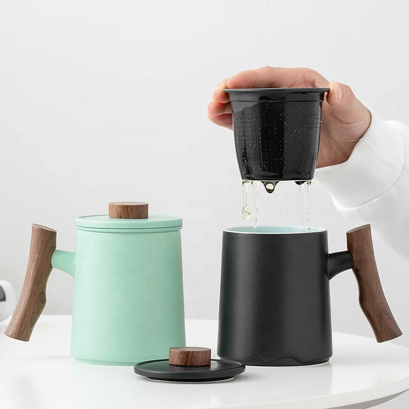 Creative Handmade Elephant Ceramic Coffee Mug Tea Mug with Tea Bag Pocket