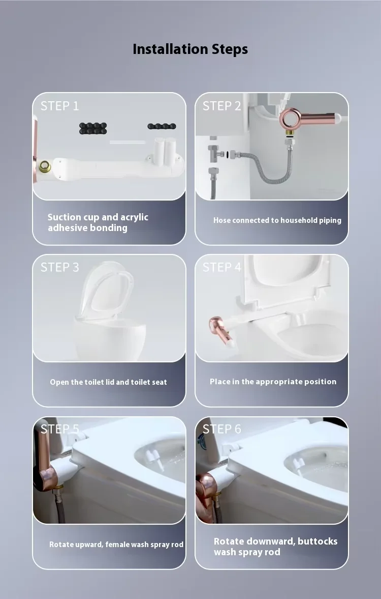 Toilet Accessories Non-electric Dual Nozzle Bidet Portable Ultra-Slim Toilet Bidet Attachment Without Installation for Home Use supplier
