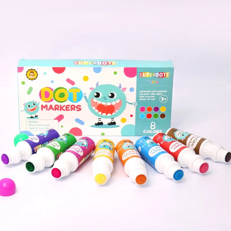 Superdots Kids Washable Coloring Markers Art Set,Little Monster Pack Dot  Painting Marker Empty Graffiti Drawing Pens For Bingo - Buy Kids Painting