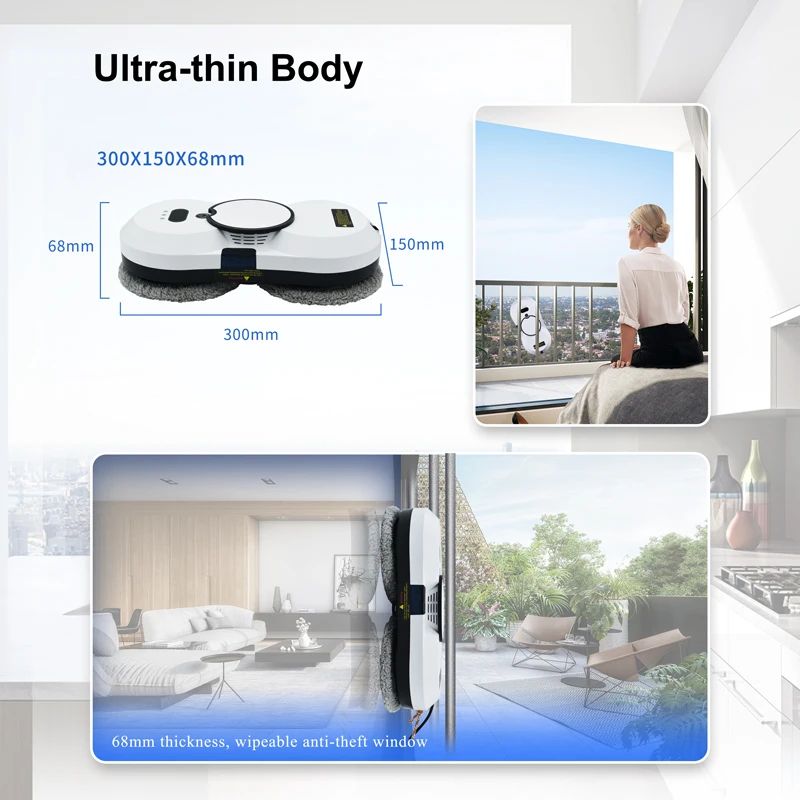 Robot Window Cleaner Automatic Water Spray Auto Water Spray Remote