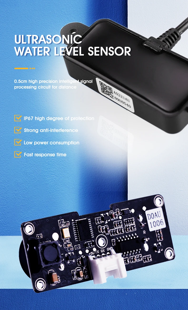 Dyp A02 Objects Sensing 450cm Rs485 I2c Pwm Uart Water Liquid Level Robot Agv Small Ultrasonic 3802