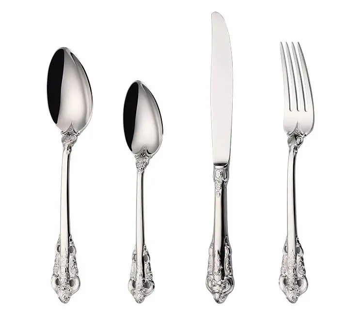 Lotte Luxury Matte GOLD White Cutlery Set Spoon Fork Knife - 18