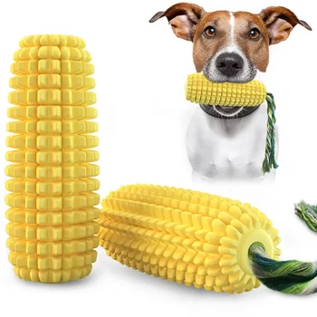 Corn dog Teeth Cleaning Toys Pet Chew Squeaky Toy Durable Yellow Corn Dog Chew Teeth Cleaning Toys