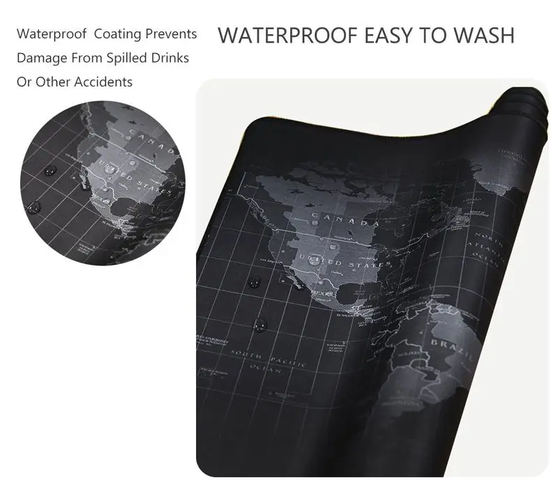 World Map High Quality Sublimation Printed Gaming Mat Computer Desk Mat Size Rubber Mouse Pad