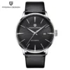 Bracelet en cuir blanc avec cadran noir