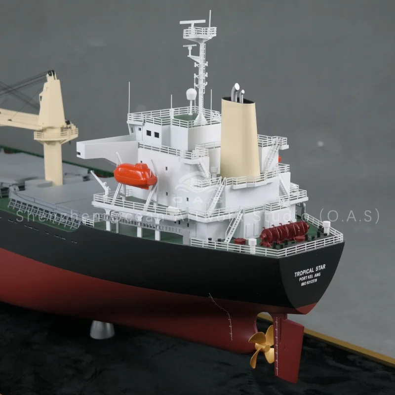 Our bulk carriers model, crafted after British shipyards design, features highly restored details including a clear bottom view of ship, realistic ship propeller model, and complete bulk carrier hold model. Made with premium materials and precise scale production, it fully shows hull structure, cabin layout and propulsion system. Ideal for maritime exhibitions, technical displays, shipyard souvenirs and corporate gifts. Supports custom logo, color and specifications, perfect for shipping, shipbuilding and logistics industries.Amber@vesselmodel.com Tel: +86 18038048785