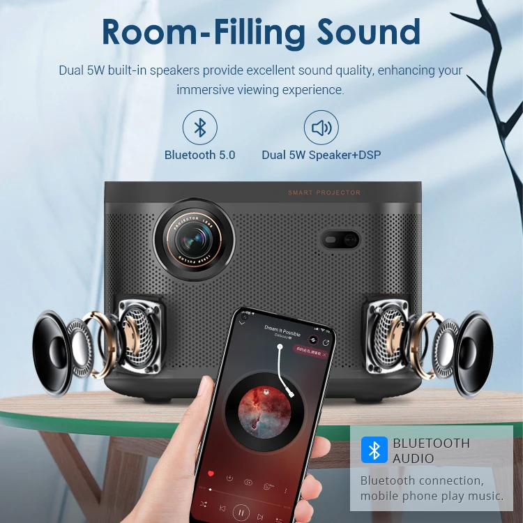 New DLP LED Beamer Projector Video Home Theater Projecteur BT Proyectores HD Smart 4k Android