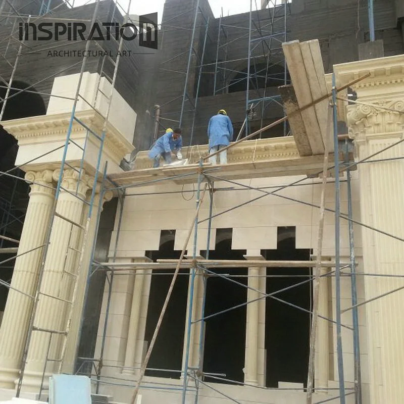 Foshan GFRC Manufacturer Custom Elements of Classical Stone Carving Column Pedestals for Sculptures