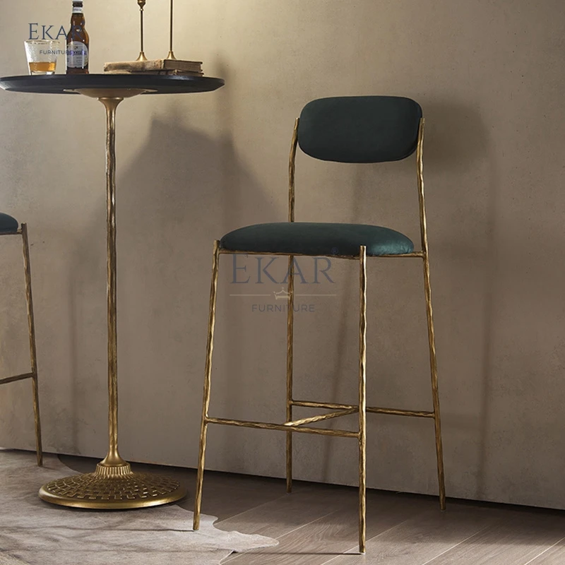 New design retro copper iron frame home bar stool restaurant chair dining room furniture factory