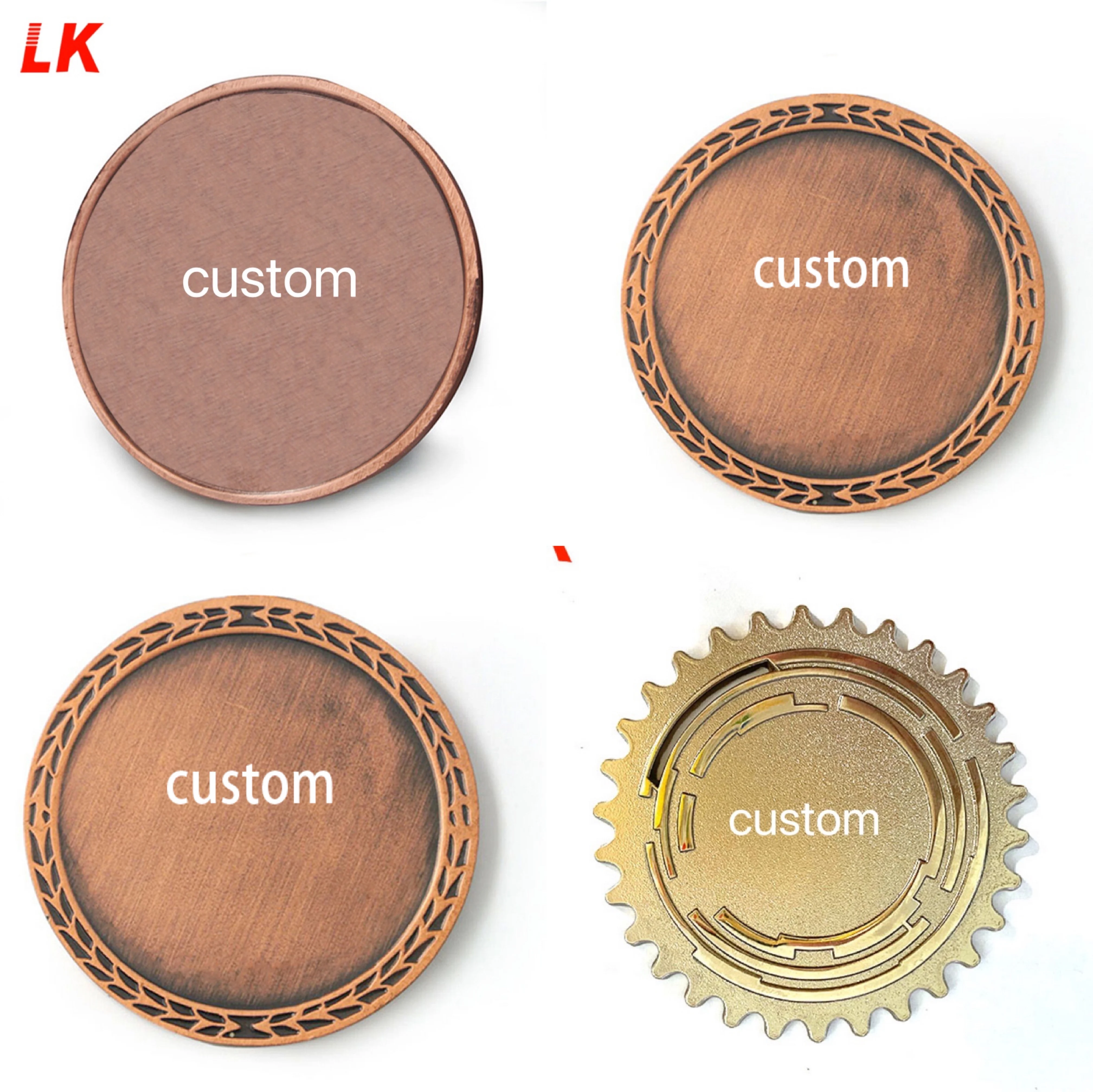 6 Pièces De Monnaie Vierges à Graver – 40 Mm En Métal Doré, Gravure Laser Ou Poinçon – Cadeau Personnalisable Pour Anniversaire, Noël, Médailles