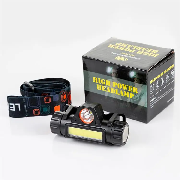 Rechargeable Magnetic comfort Super Bright Headlamp Removeable With XPE Spotlight COB Floodlight  Waterproof Camping Headlamp factory