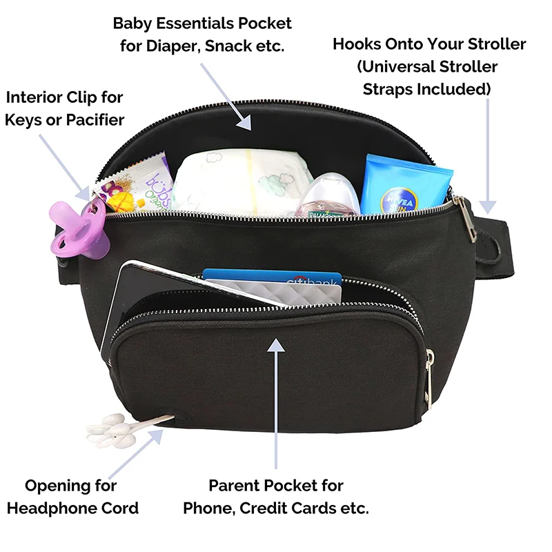 New Arrival Crossbody Diaper Bag Fanny Pack Organizer Mommy Waist