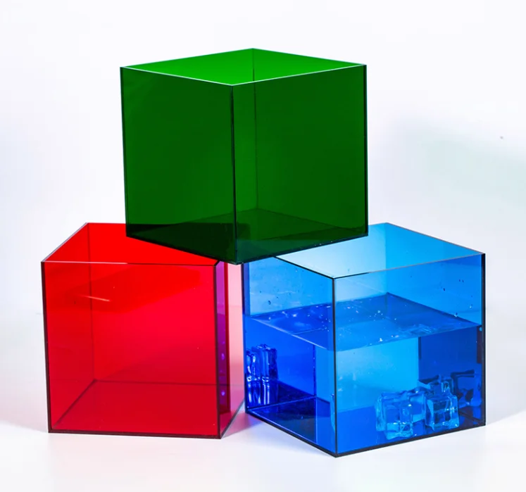 Colorful Translucent Acrylic Display Box Square Cube for Desk/Home Decor,Lovely Gift,Make up Tool,Jewelry,Candy Storage Case