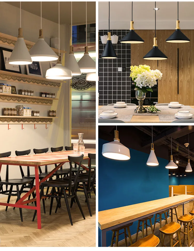 modern vintage light kitchen metal art deco chandelier industrial bar black pendant lighting for dining room lamp