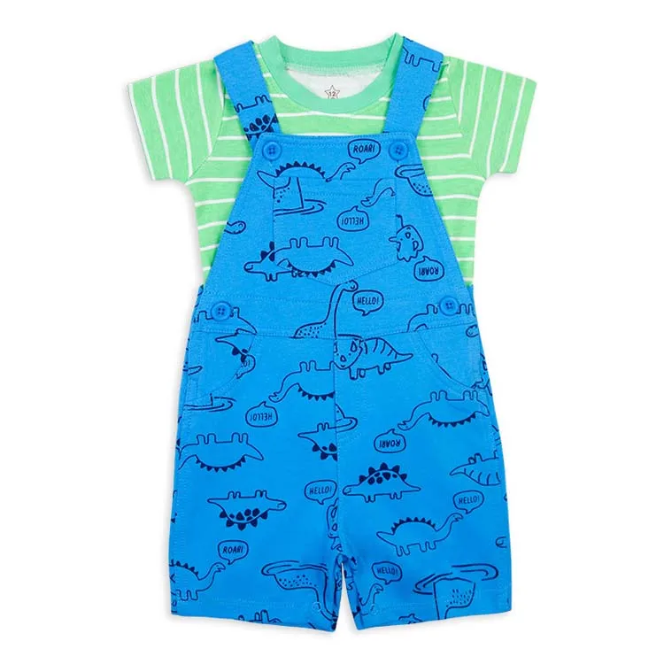 Summer Fashion Cotton Fabric Baby Clothes Set Boys And Girls Overalls