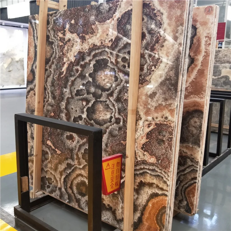 product unque china kirin jade onyx brown onyx slab stone for background wall panel design-4