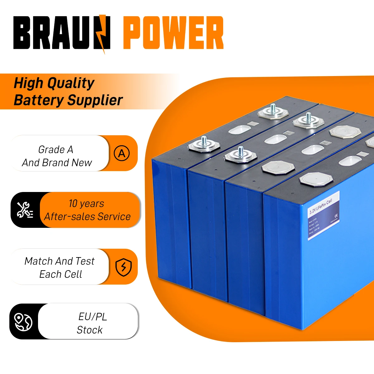 EU Stock 628AH Large Capacity Lifepo4 Battery Cells Solar DIY 12V 24V ...