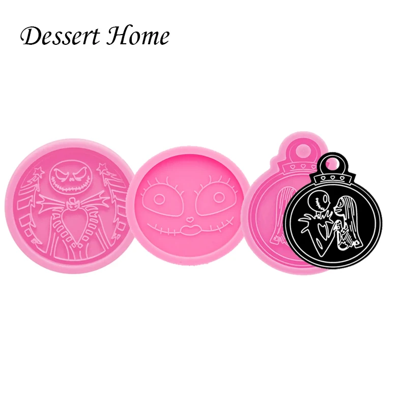 DY0464 Shiny Jack/Lisa Clown Phone Grip Molds Jewelry Epoxy Mould Resin Silicone Mold Badge Reel As Well