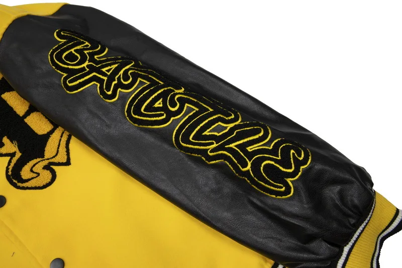 High Quality Men Chenille Embroidery Leather Sleeves Custom Baseball Letterman Varsity Jacket_voghion.com
