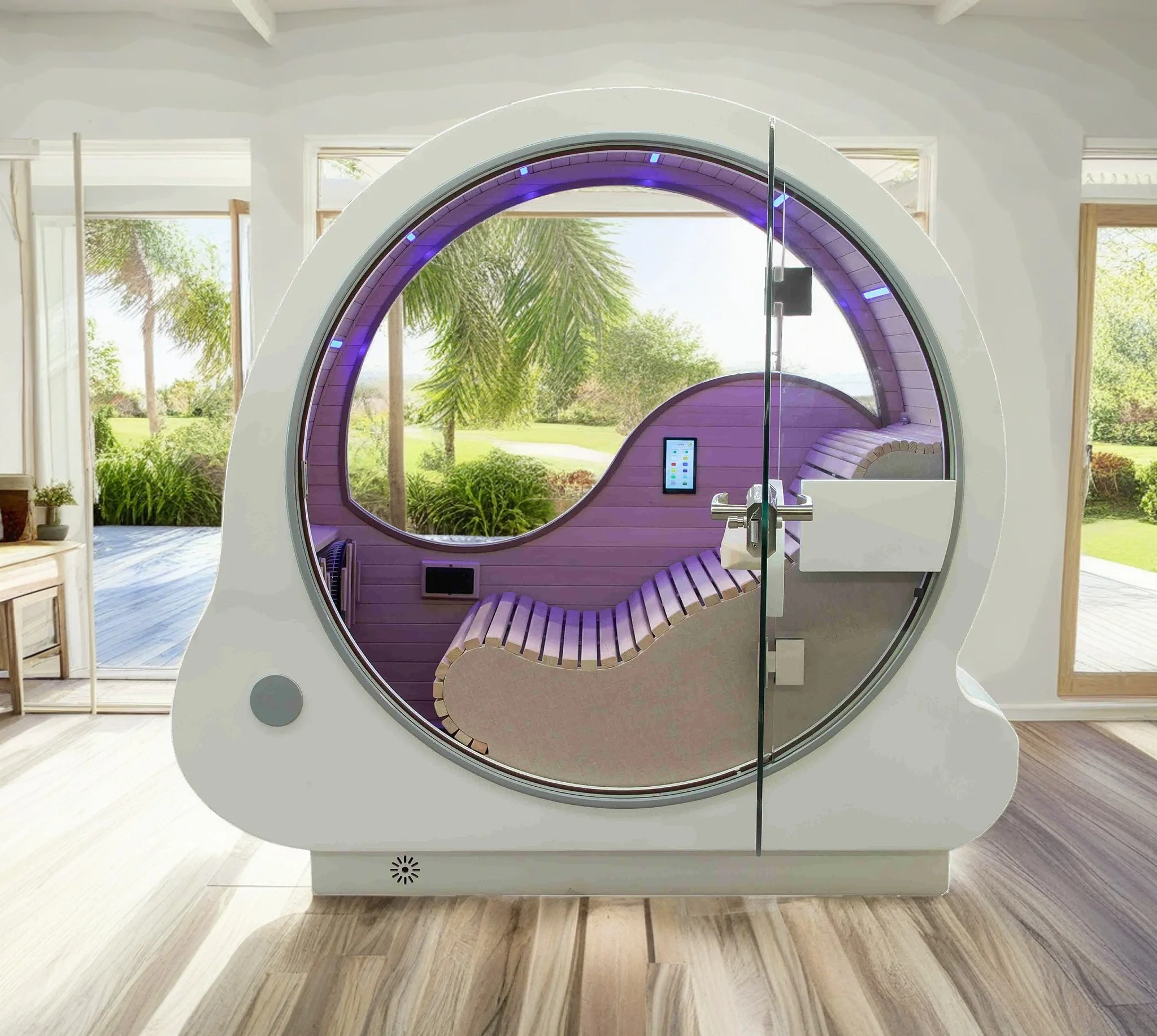 2024 Sauna Factory New Design Electric Modern Solid Hemlock Wood Oxygen Chamber Far Infrared Sauna 5' Intelligent Control Panel