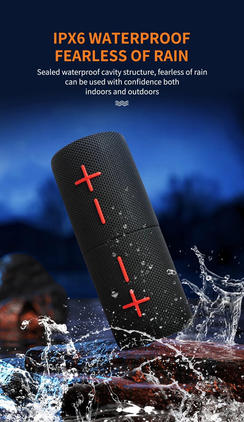 2合1便携式分体式无线扬声器IPX6防水磁性双扬声器，带RGB灯TWS配对，适用于笔记本电脑S11