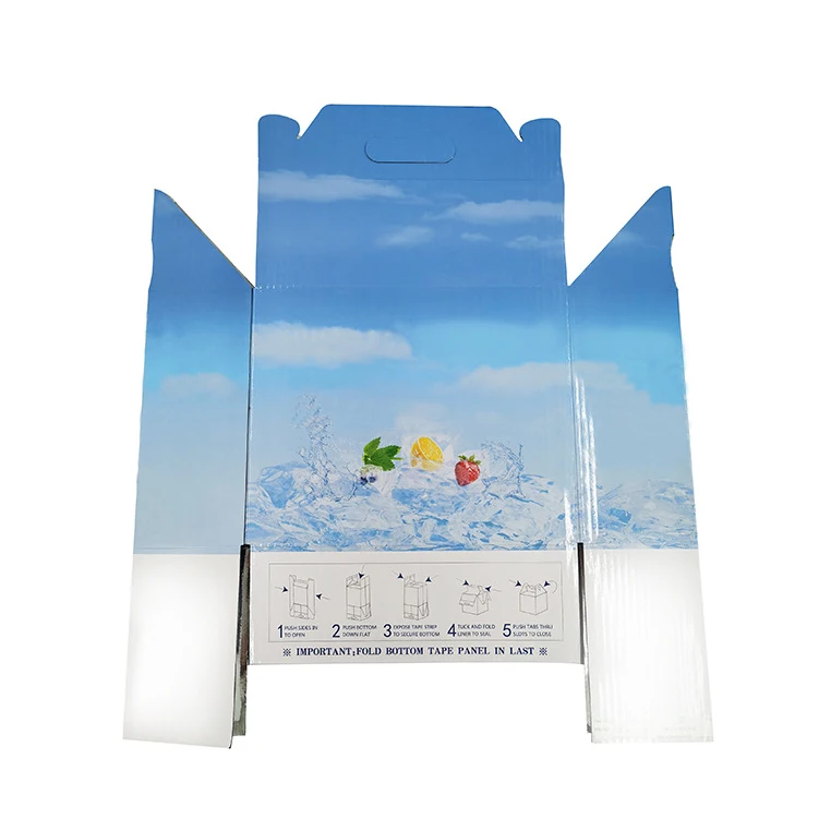 Cold Chain Shipping Box for Frozen Food Thermal Insulation Cooler Matt Lamination Embossing Folder Type Insulated Shipping Boxes