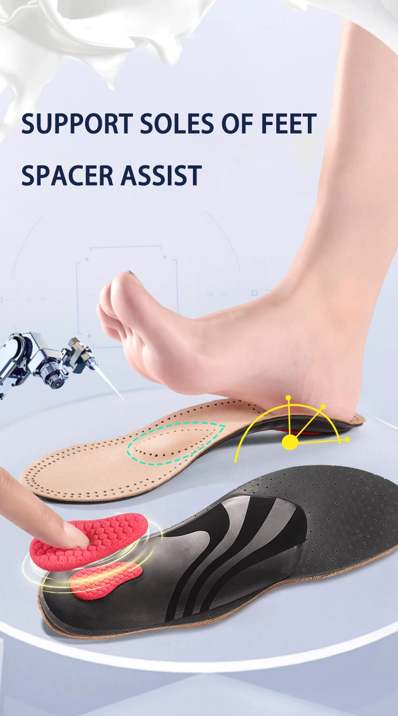 New Arrival! Sheepskin Latex Arch Support Correction Insoles for Bowlegs Shock Absorbing Ball-of-Foot Cushion Pads MOQ 1 Pair