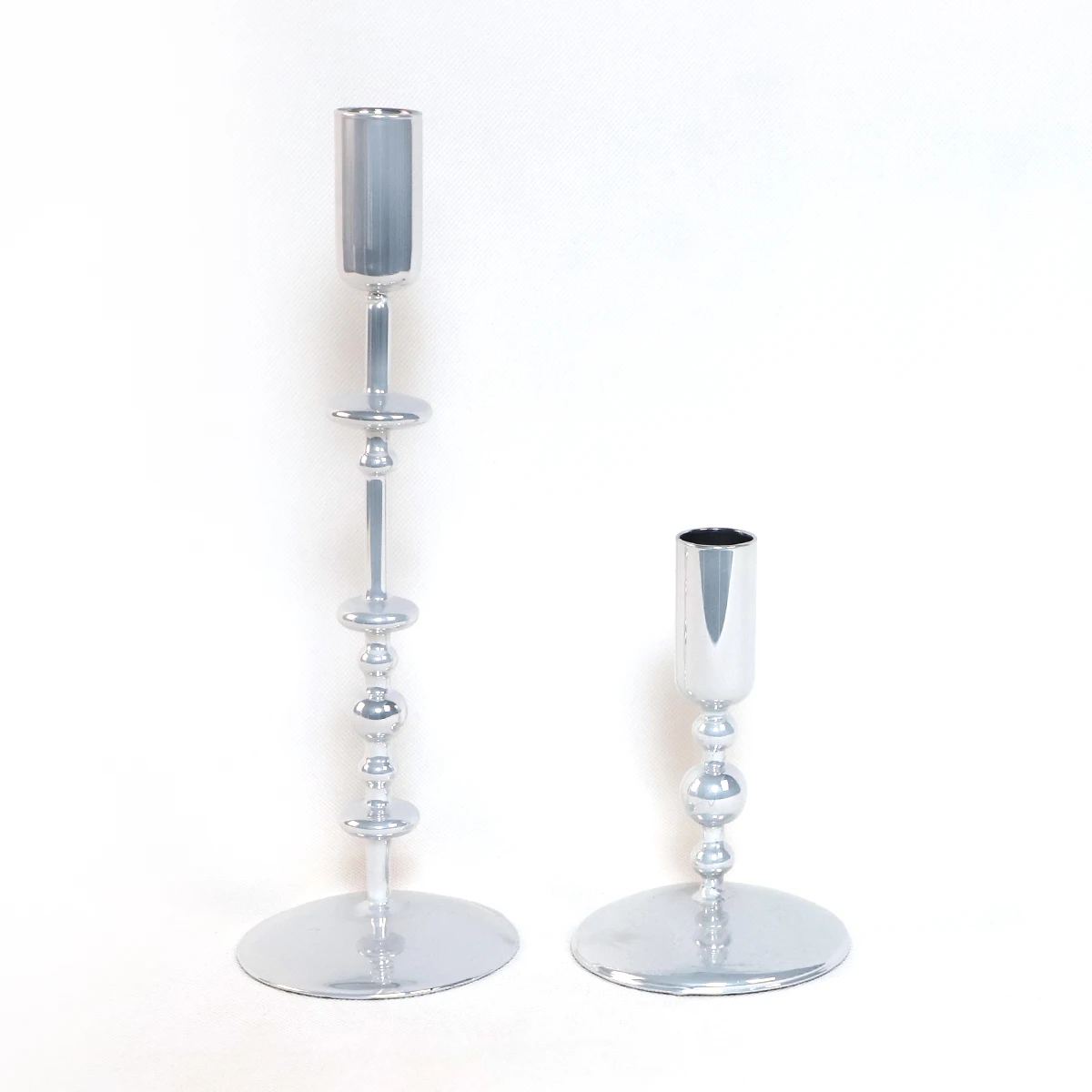 Elegant Dinner Party Decoration Glass Taper Candle Holder Candle Stand Set manufacture