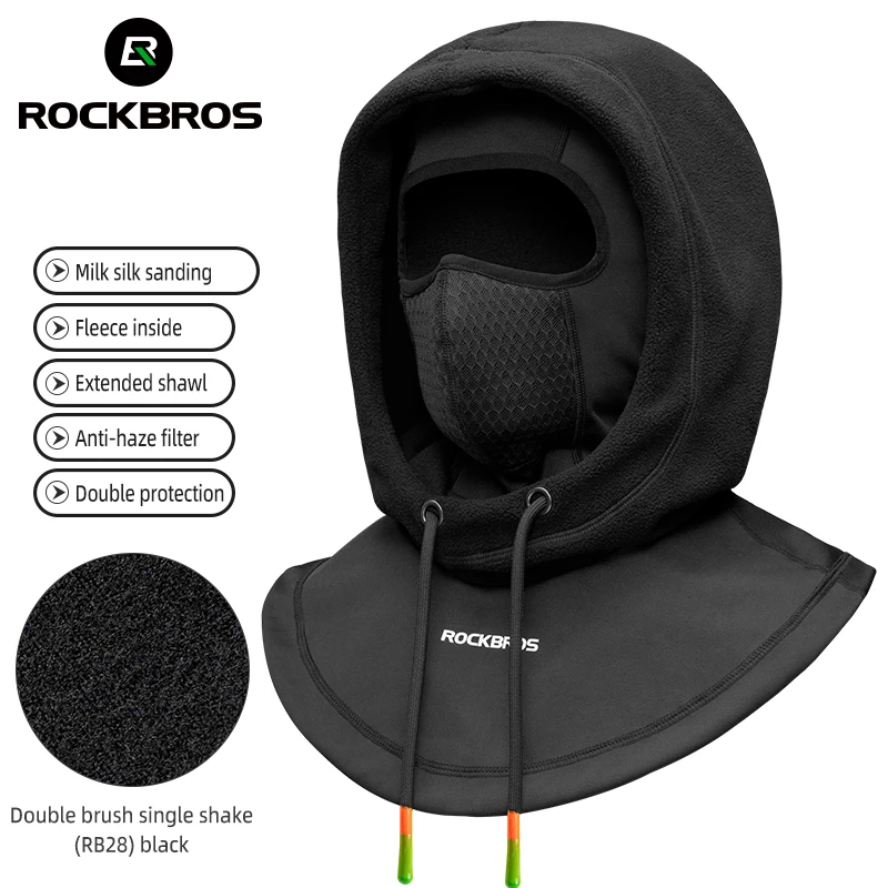 Rockbros Windproof Warm Adjustable Face Cover Balaclava Thermal Fleece ...