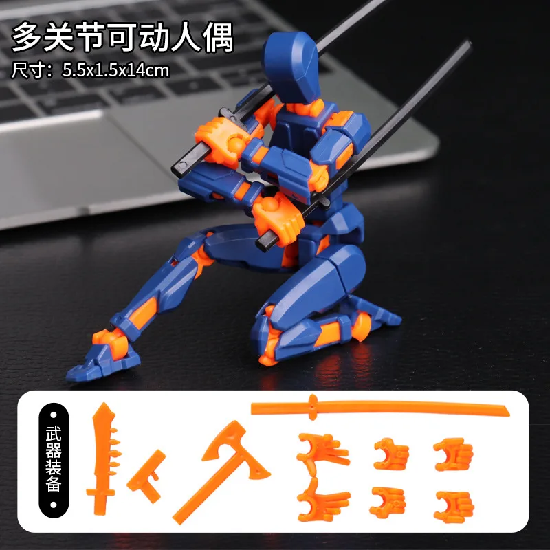 Custom Size Color Multi-Joint Action Figure Printed Creative Kids Mini Toys Office Desktop Articulated Figure Toy Building Block