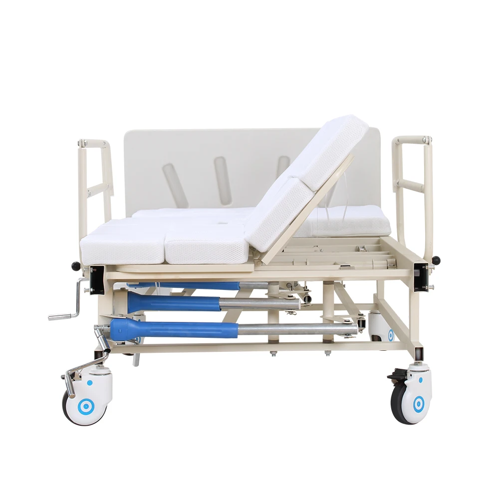 Hot Sale Manual Multi Function Home Care Bed Hospital Care Bed  Medical Nursing Bed with Toilet