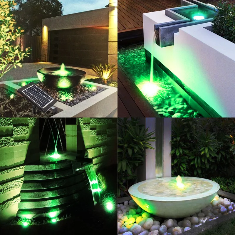 Solar Pond Lights Headlamp LED Submersible Fountain Lights Underwater  Solar Fish Tank Light for Garden Fountain Decoration