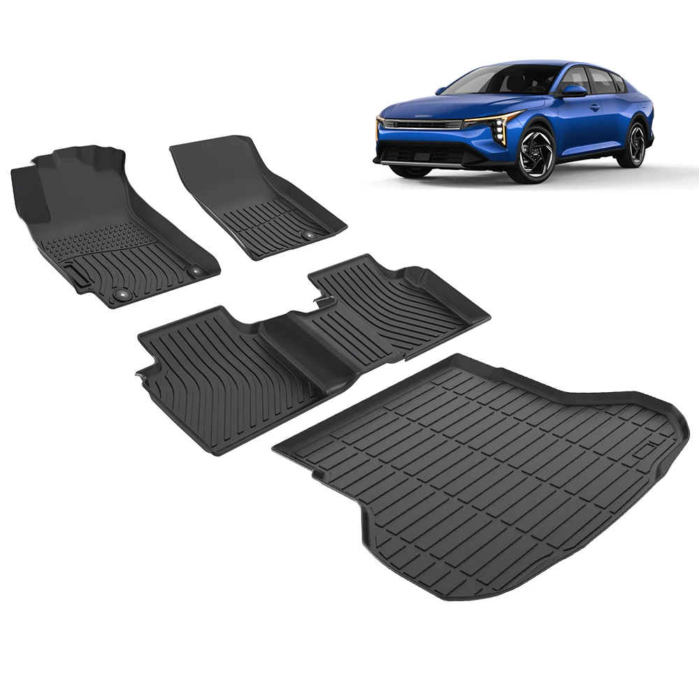 Оптовая продажа полный комплект противопылевых ковров для ног 2025 всепогодные автомобильные коврики 3D багажника автомобиля Kia K4