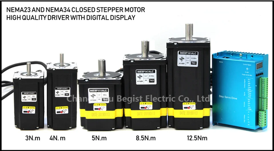 Nema34 Closed Loop Stepper Motor Kit - 86 Hybrid Servo