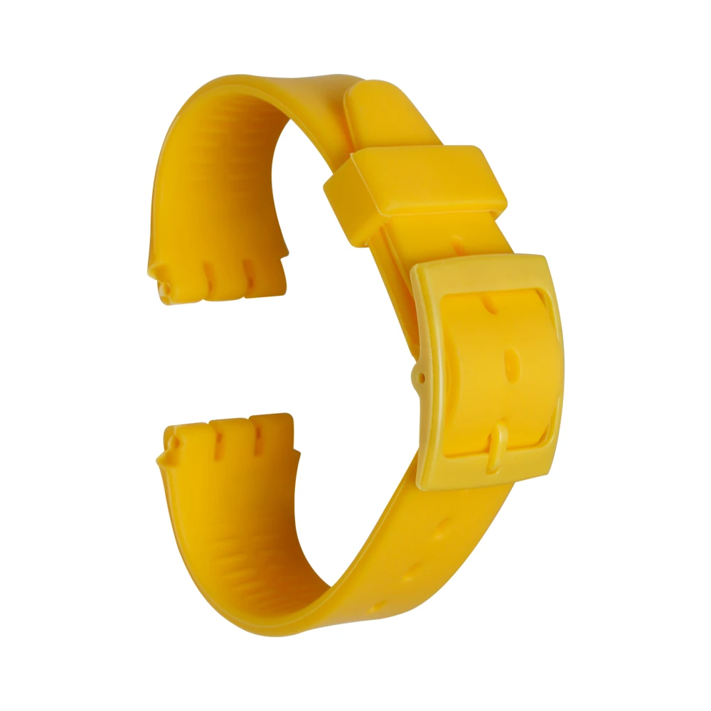 Hot Sale Diving Strap Watches Rubber Belts Silicone Watch Bands with  Plastic Buckle Factory Custom Tropical Watch Strap 17mm