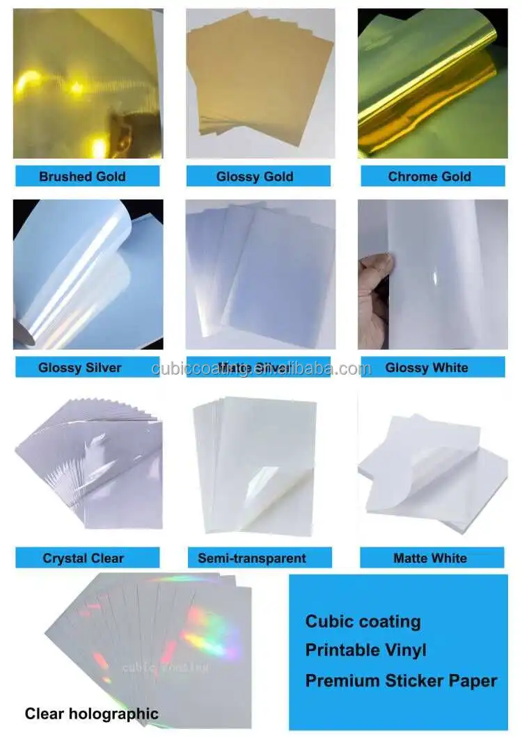 Source Cubiccoating Matt White waterproof sticker PET self-adhesive sticker  paper printable vinyl sticker for laser printer on m.alibaba.com